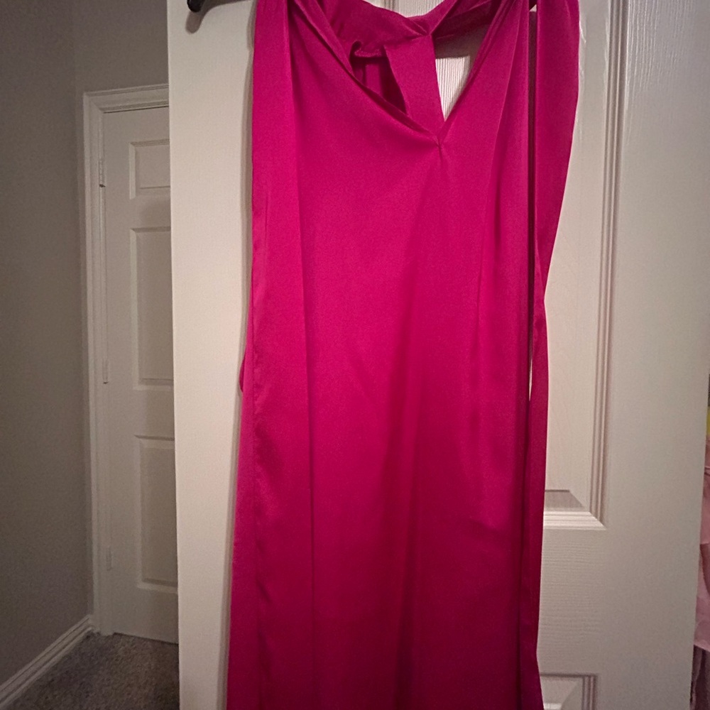Express Pink Halter Sheath Cocktail Dress